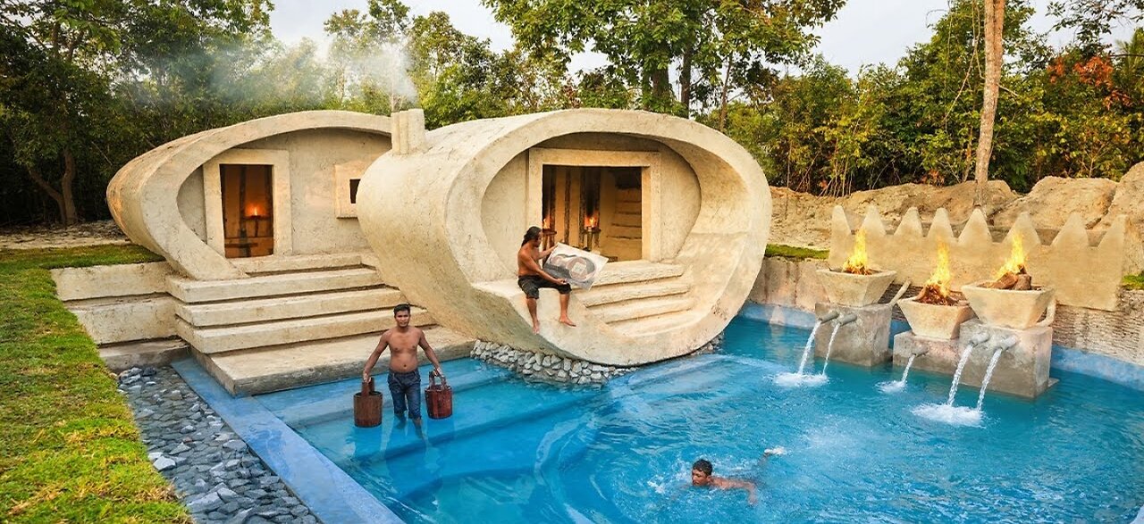 Building a Private Pool in a Luxury Underground House in 140 Day