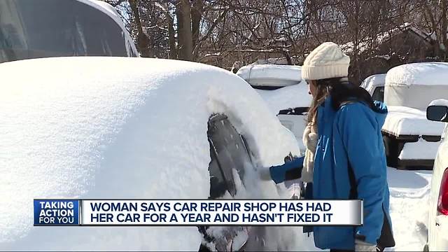 Woman says car repair shop has had her car for a year and hasn't fixed it