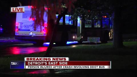 One injured when DDOT bus crashes into accident scene in Detroit