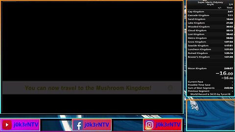 Trying to get a sub 3 hour Super mario Odyssey run!
