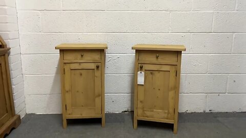 Pair Of Antique Pine Bedside Cupboards (y2551C) @PinefindersCoUk