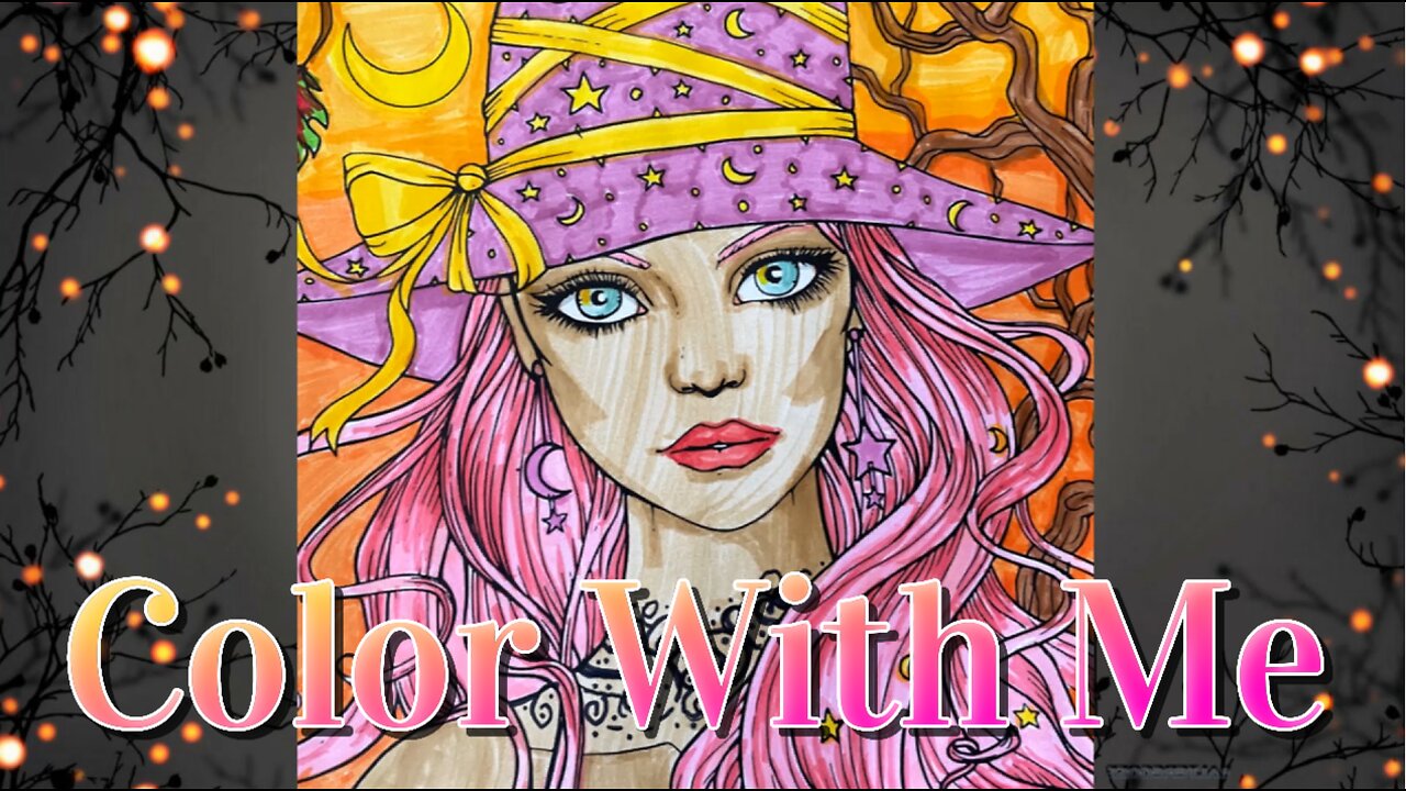 Pink Haired Witch Coloring Page