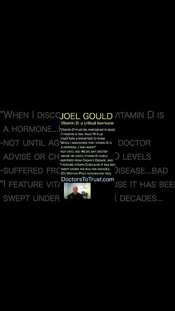 Joel Gould DDS. If vitamin D reserve low, fill it up