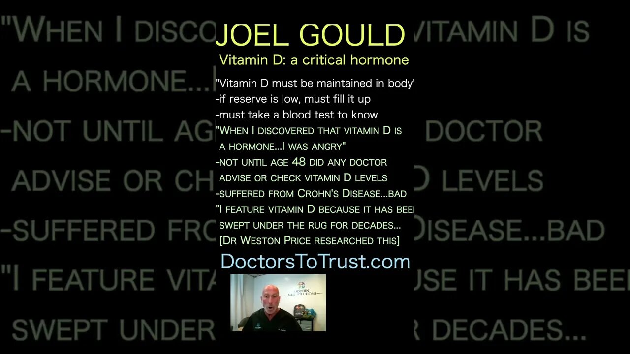 Joel Gould DDS. If vitamin D reserve low, fill it up