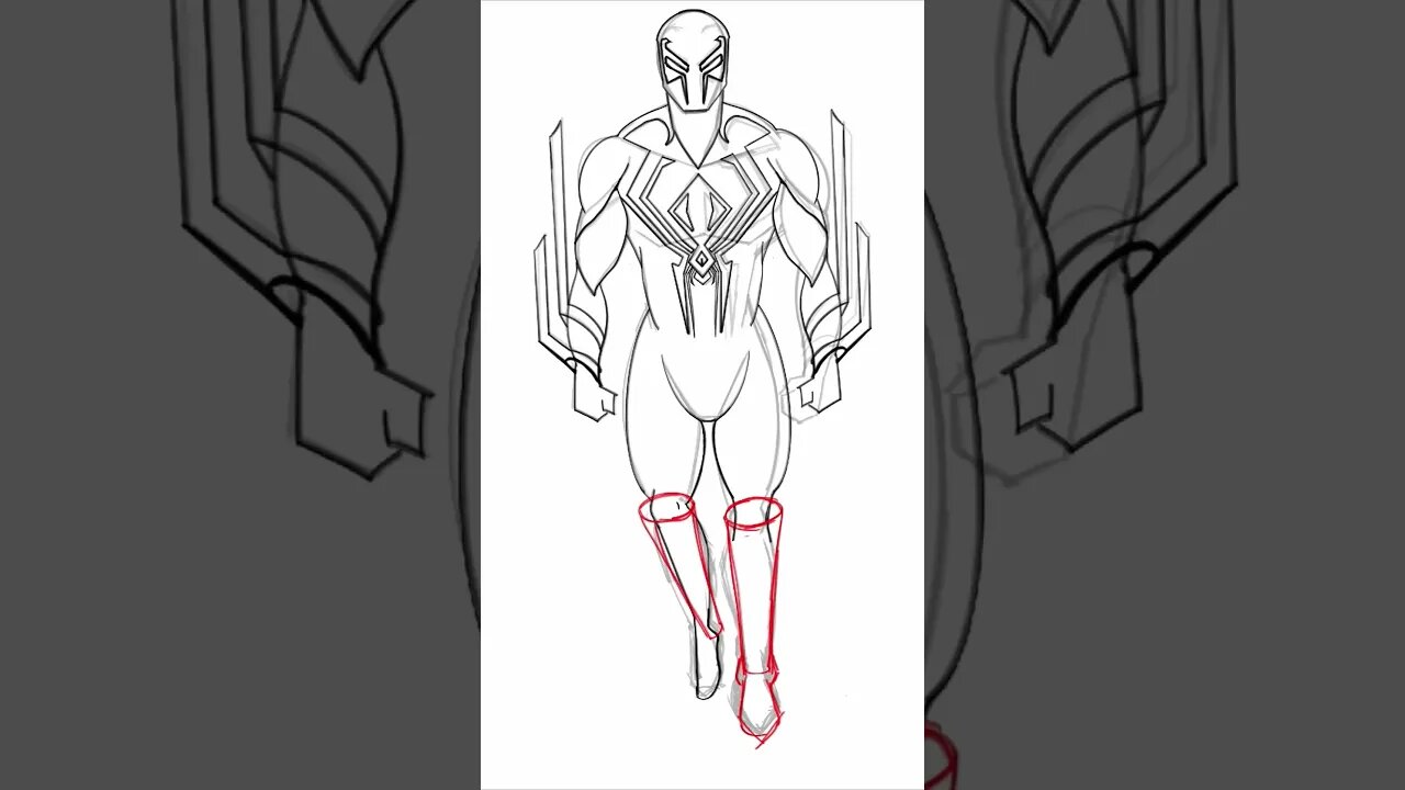 🕷Drawing Miguel O'Hara (Spider-Man 2099) #spidermanacrossthespiderverse2023 #shorts #spiderman2099