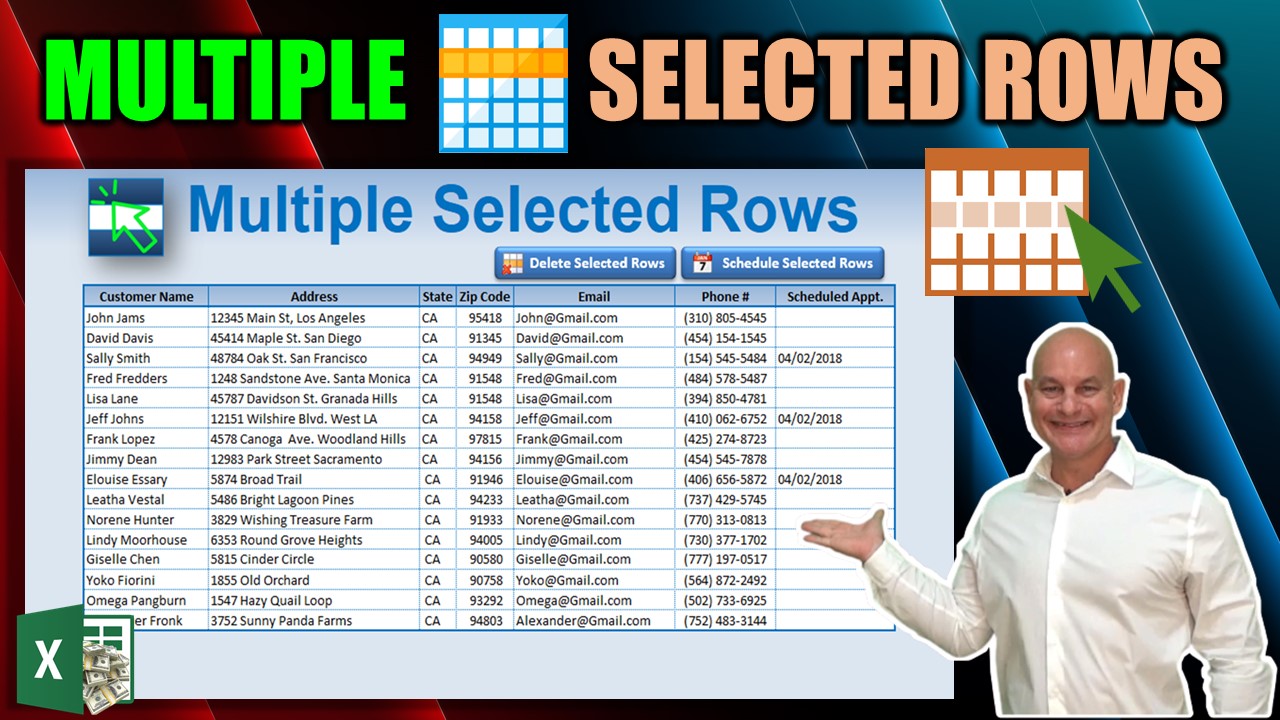 How To Highlight and Work With Multiple Selected Rows In Excel