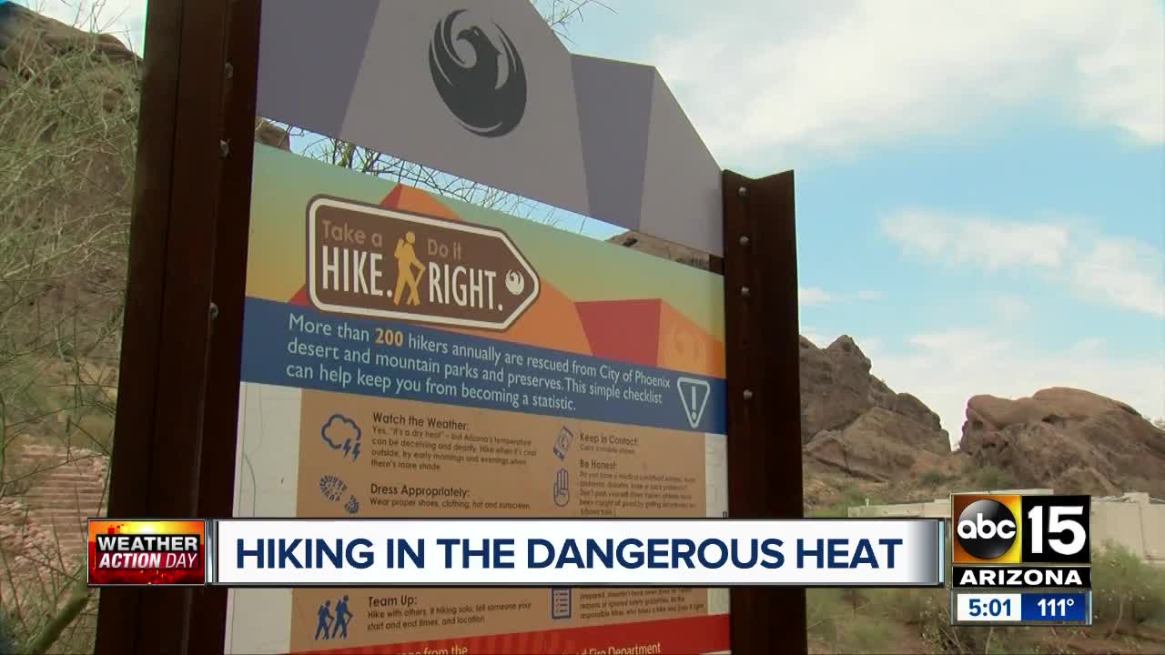 Staying safe while hiking in dangerous heat