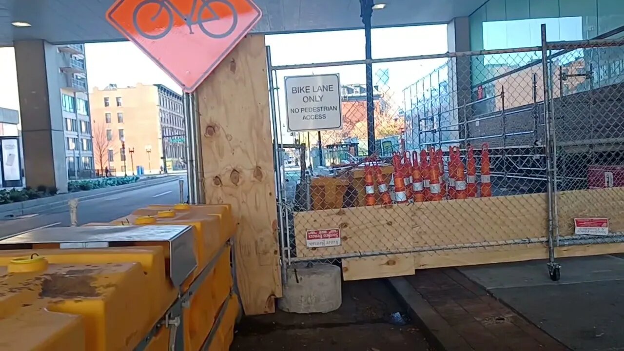 today I found out why the pedestrians are walking through the bike Lane