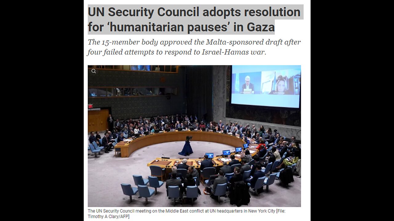 UN Security Council adopts resolution for ‘humanitarian pauses’ in Gaza