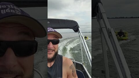 Tubing w/@NelsonThePsychopath #boat #pontoon #tubing #berkshirepontoon
