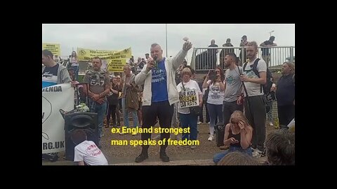 Former England's Strongest Man speaks at Newcastle freedom march - Eddy Ellwood