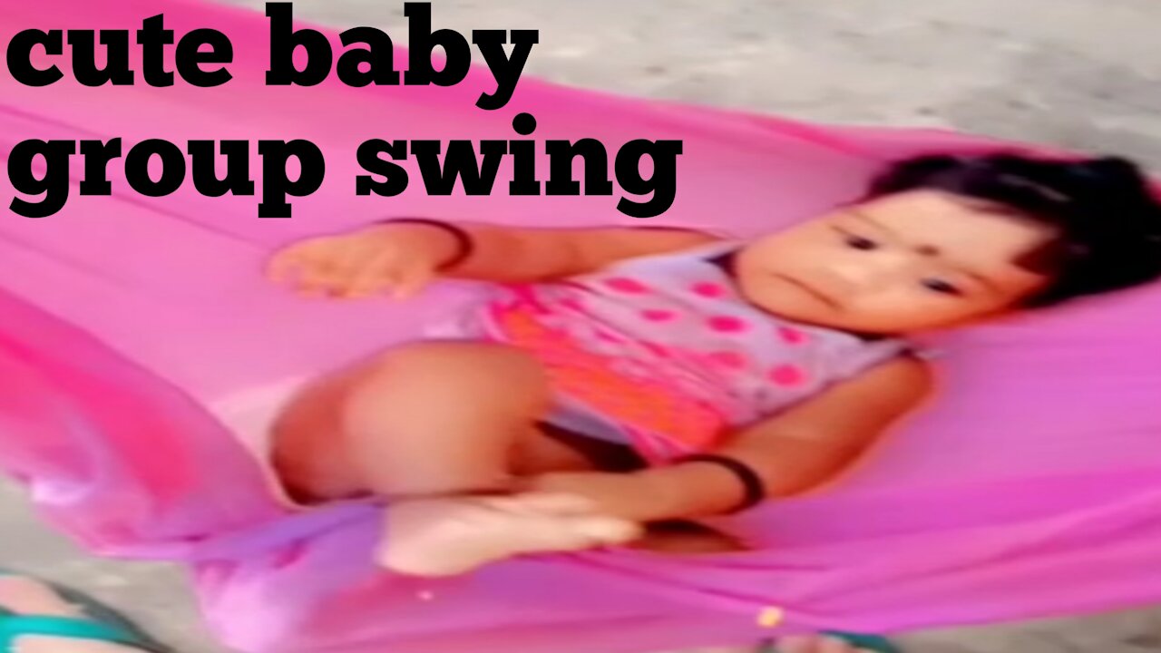 Cute baby group swing