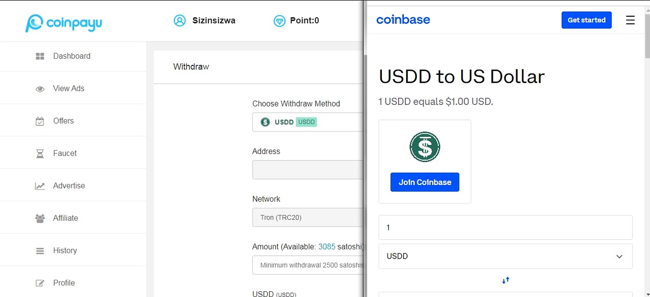 How To Get Free USDD Dollars Cryptocurrency Paid To Click At Coinpayu And Instant Withdraw