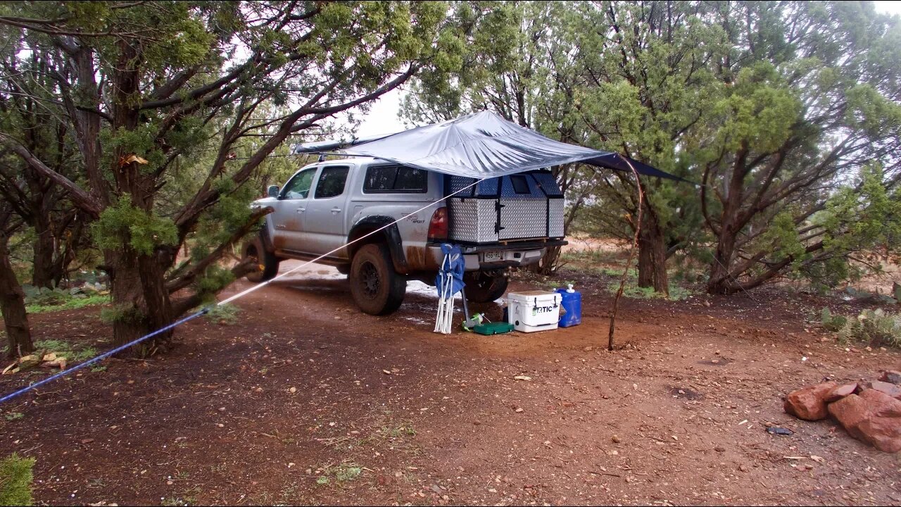 Truck Camping: Using a Tarp To Provide Rain Cover