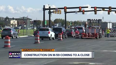 Construction on M-59 coming to a close