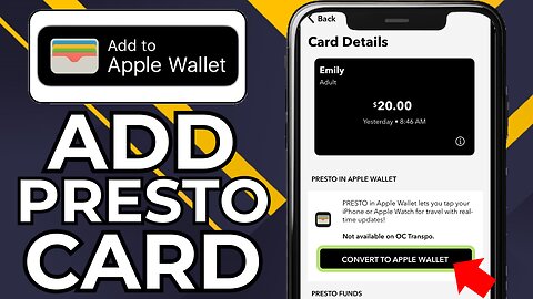 HOW TO ADD PRESTO CARD TO APPLE WALLET