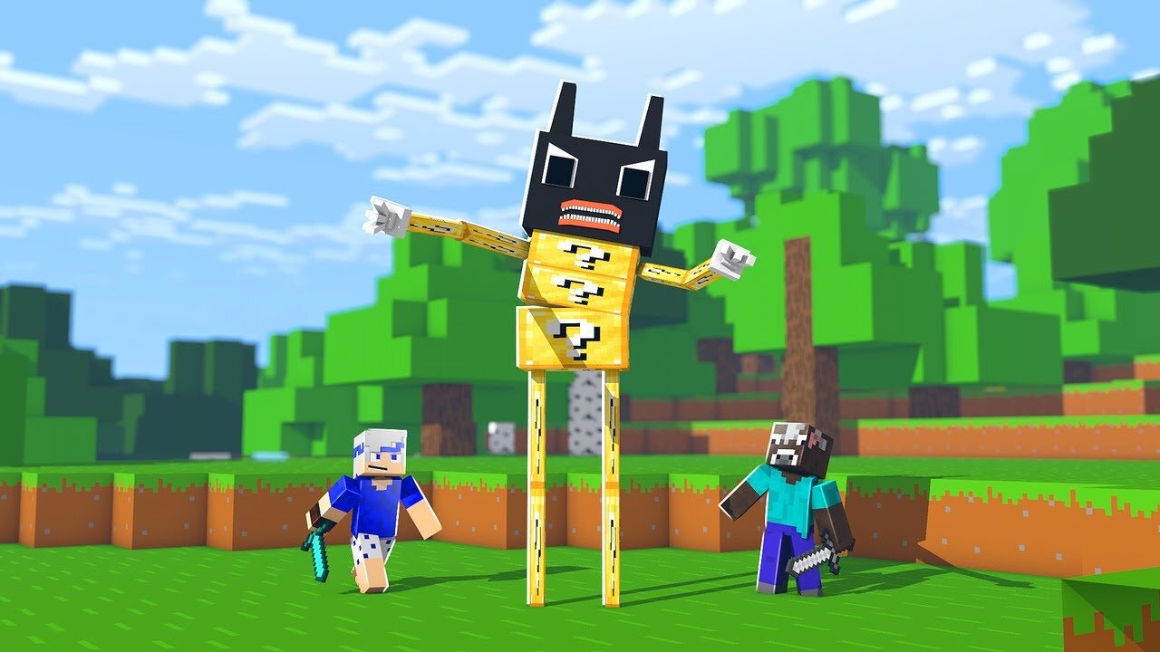 Encontrei um CARTOON CAT de Lucky Block no Minecraft