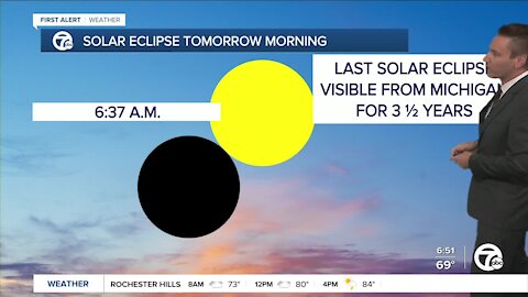 Partial solar eclipse to be visible tomorrow morning in metro Detroit