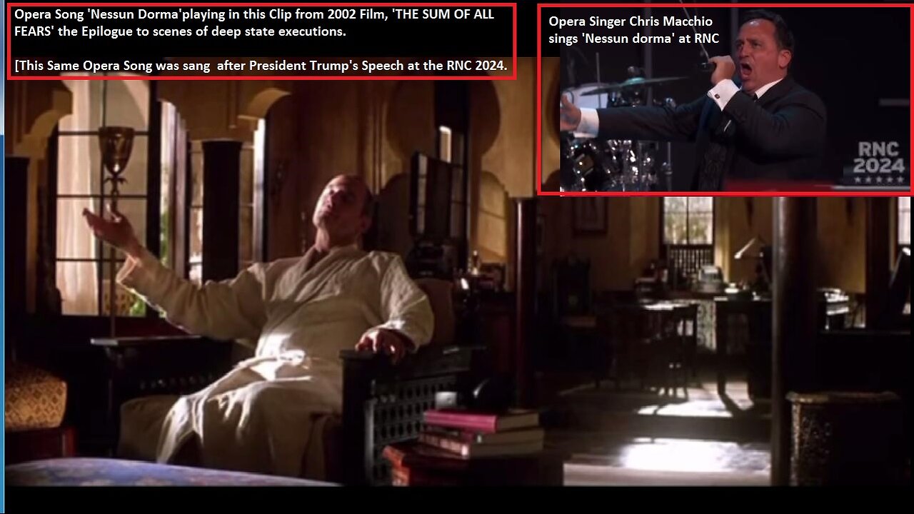 😮 MESSAGE SENT? Movie CLIP Song 'Nessun Dorma' (None shall sleep) Sang During EXECUTIONS In Film 'SUM OF ALL FEARS' [Same song Sang After Trump RNC 2024 Speech.]