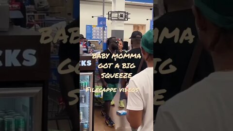 Baby Momma goes off on her baby daddy right in the middle of walmart. And she got a huge azz fr