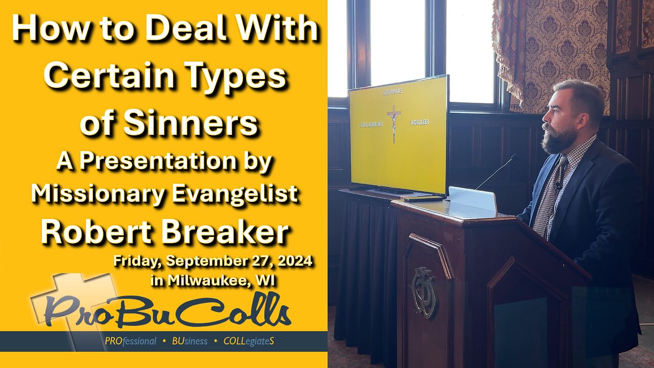 How To Deal with Certain Types of Sinners by Robert Breaker in Milwaukee Wisconsin Club