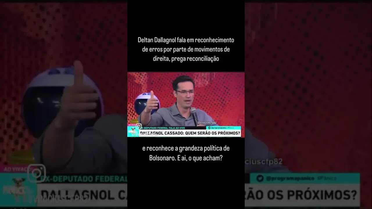 Deltan Dallagnol prega reconciliação e reconhece a grandeza política de Bolsonaro