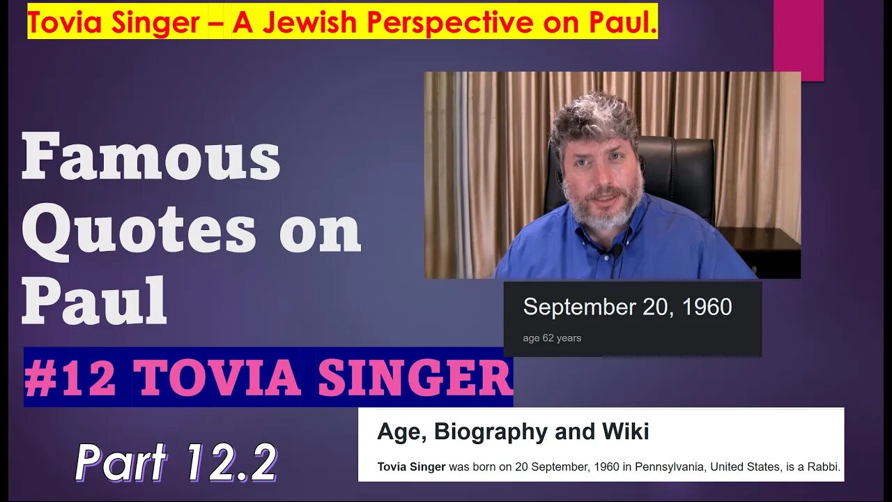 Famous quotes about Paul -- Tovia Singer Ep. 12.2