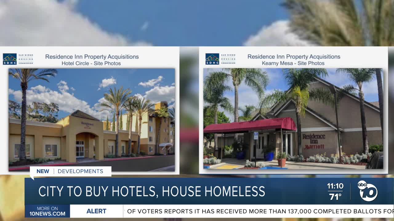 City to buy hotels, house homeless