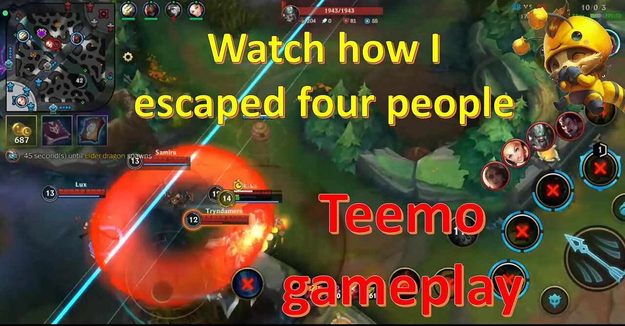 Greatest escape ever? # LOL - Teemo Gameplay - SHORTS