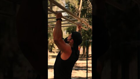 Strong man doing pull ups wearing face mask #Shorts