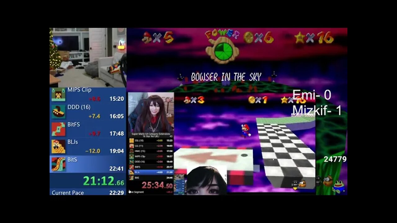 Mizkif BM's Emiru During SM64 Race