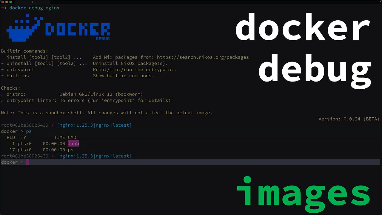 docker debug - images