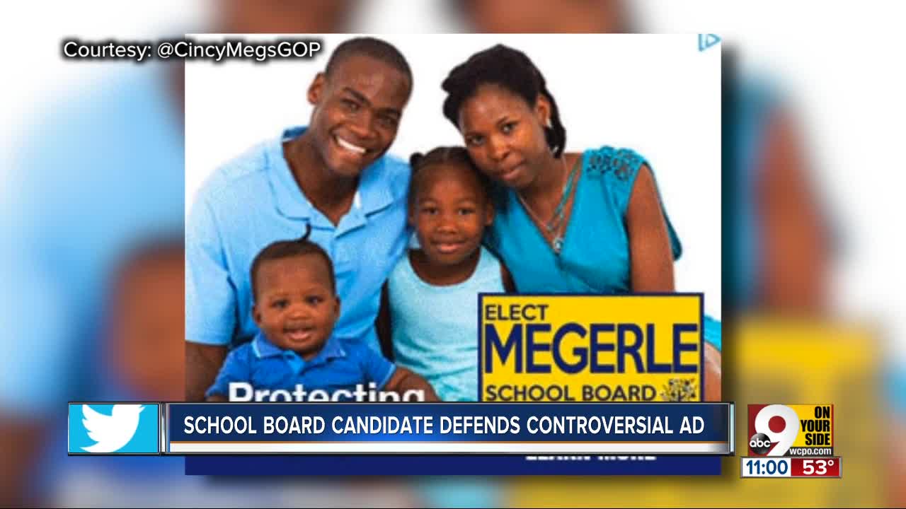 School board candidate Steve Megerle defends controversial ad