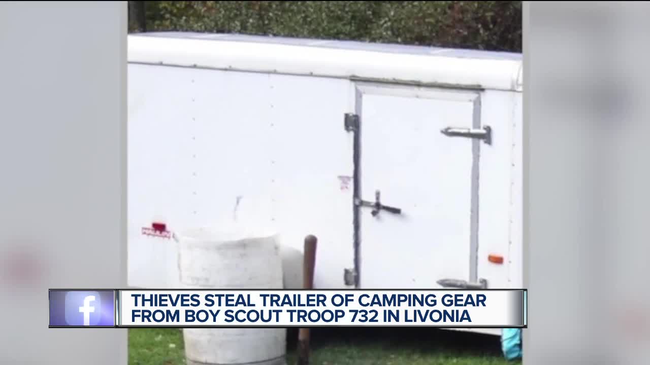 Thieves steal trailer of camping gear from boy scout troop 732 in Livonia