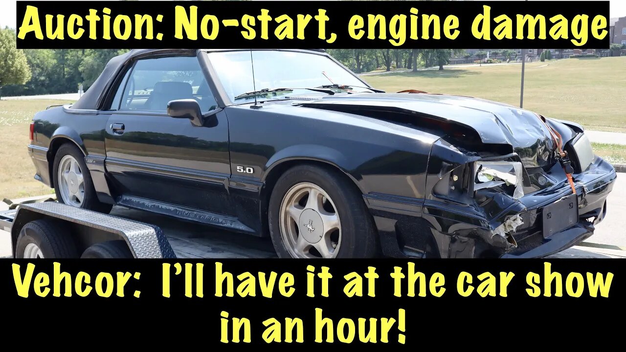 Rebuilding a totaled 1993 Mustang GT convertible with engine damage.