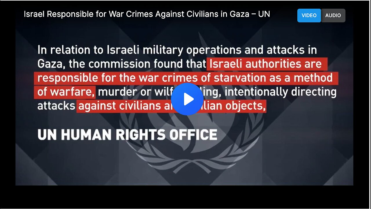 Israel Responsible for War Crimes Against Civilians in Gaza – UN