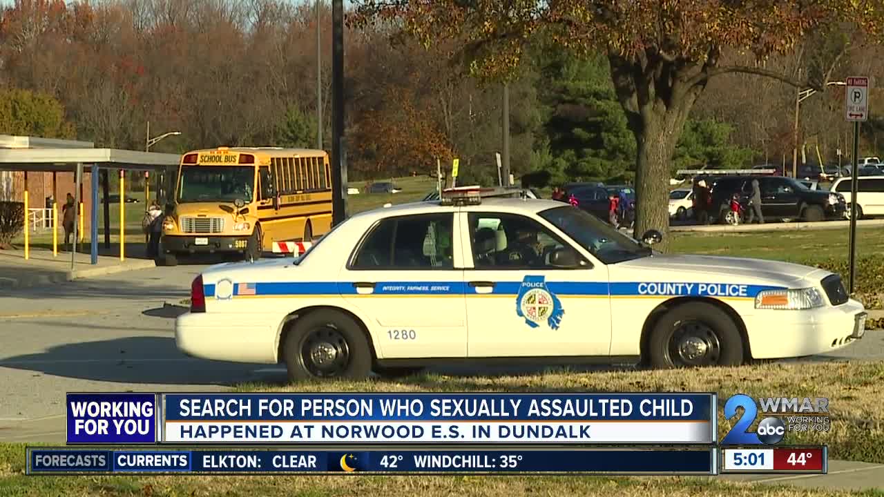 Search for suspect who sexually assaulted child outside a Dundalk elementary school