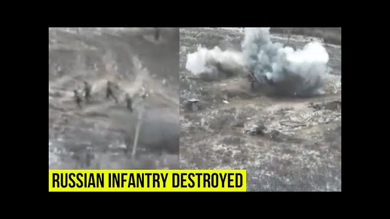 Ukrainian artillery wiped out Russian infantry.