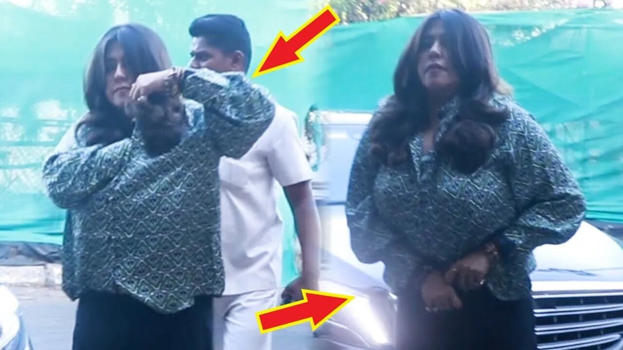 Ekta Kapoor Seen Adjusting Her Outfit As She Uncomfortable At Tusshra Kapoor's Son Lakshya Birthday