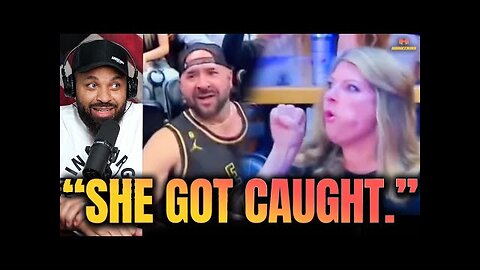 Woman Caught Live At Basketball Game On Jumbotron Pretending To $uck 3 Men Off