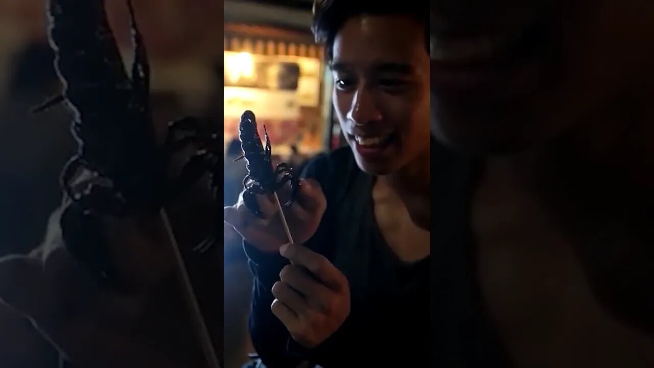 I did it eating scorpion in night market! #scorpion #food #streetfood