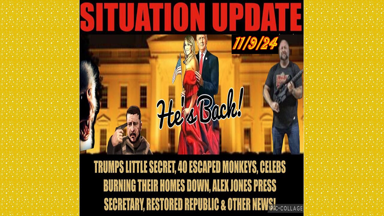 SITUATION UPDATE 11/9/24 - No way out, Trumps Little Secret, Alex Jones, 40 Monkeys, Celebs Panic