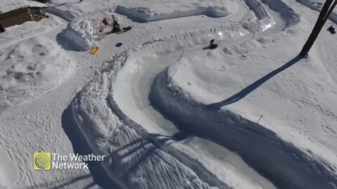 Canadians create epic DIY sledding tracks and hit the hills this winter