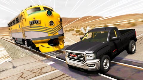 Train VS GMC Sierra – BeamNG Drive