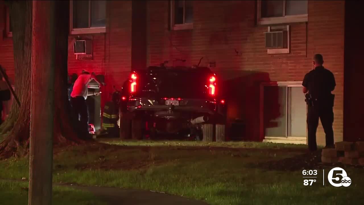 7-year-old hospitalized after truck crashes into apartment building