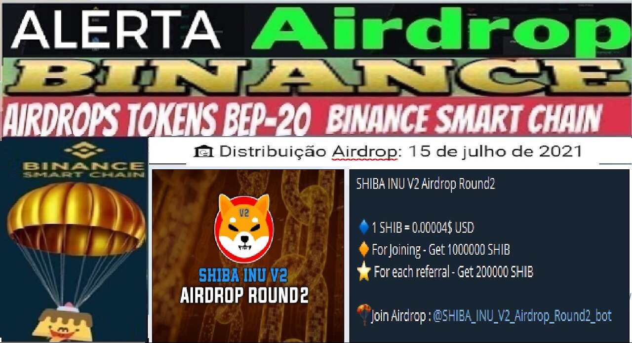 [ Airdrop SHIBA INU V2 Round2 ] Ganhe 1 Milhão de SHIB ($40) | Ref 200 Mil SHIB | Dist 15/07 | Renda