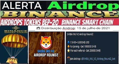 [ Airdrop SHIBA INU V2 Round2 ] Ganhe 1 Milhão de SHIB ($40) | Ref 200 Mil SHIB | Dist 15/07 | Renda