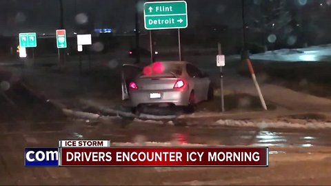 Drivers encounter icy morning commute in Oakland, Wayne Counties