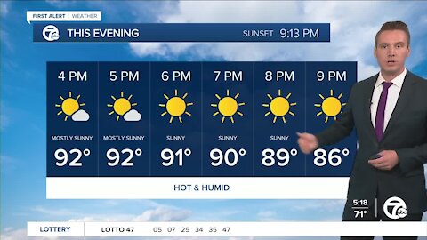 Metro Detroit Forecast: Heat indices 95° to 98° this afternoon