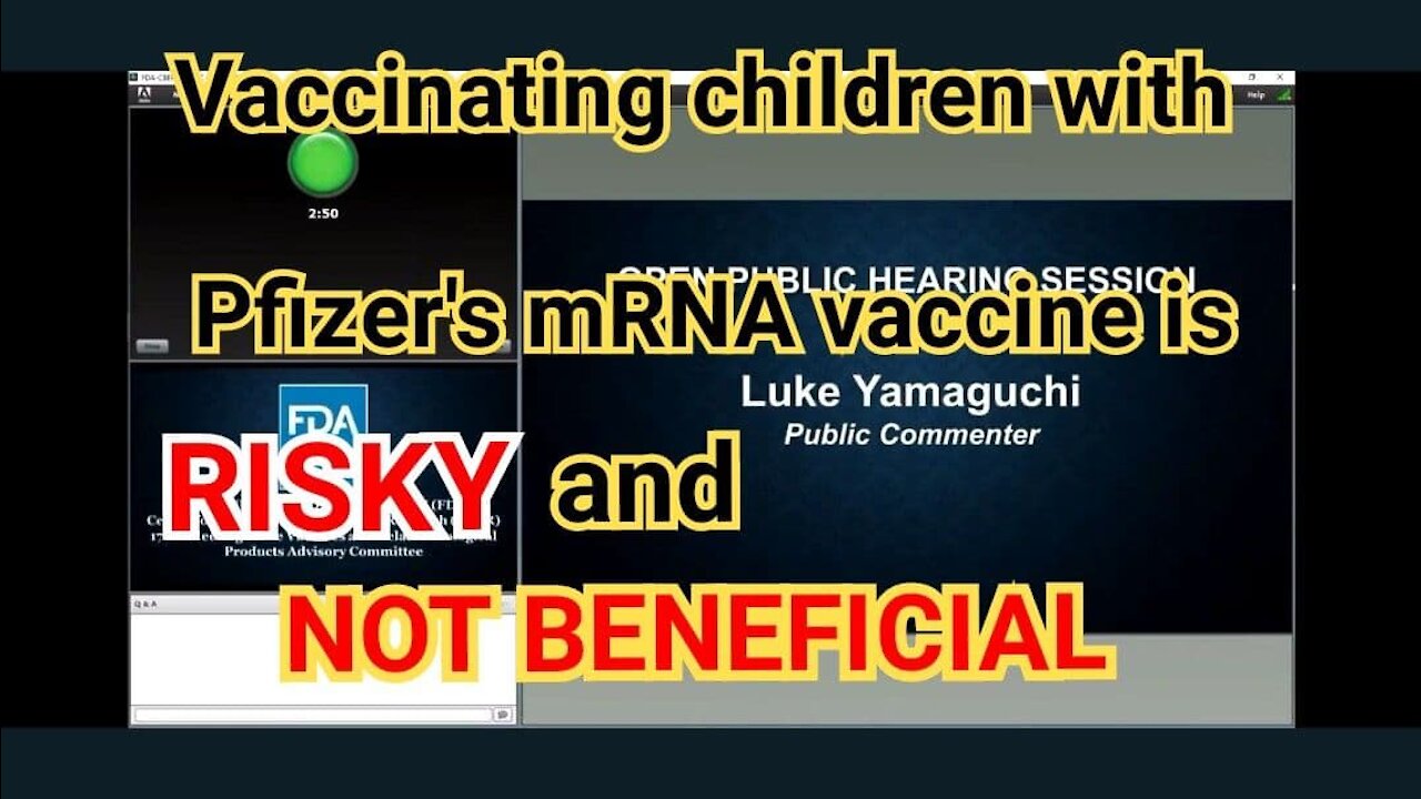 Vaccinating children with Pfizer's mRNA vaccine is NOT benificial